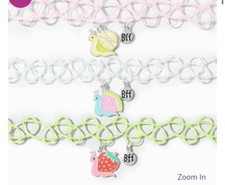 Claire  s Best BFF Friends Fruit Strawberry Watermelon Snail Choker Necklaces