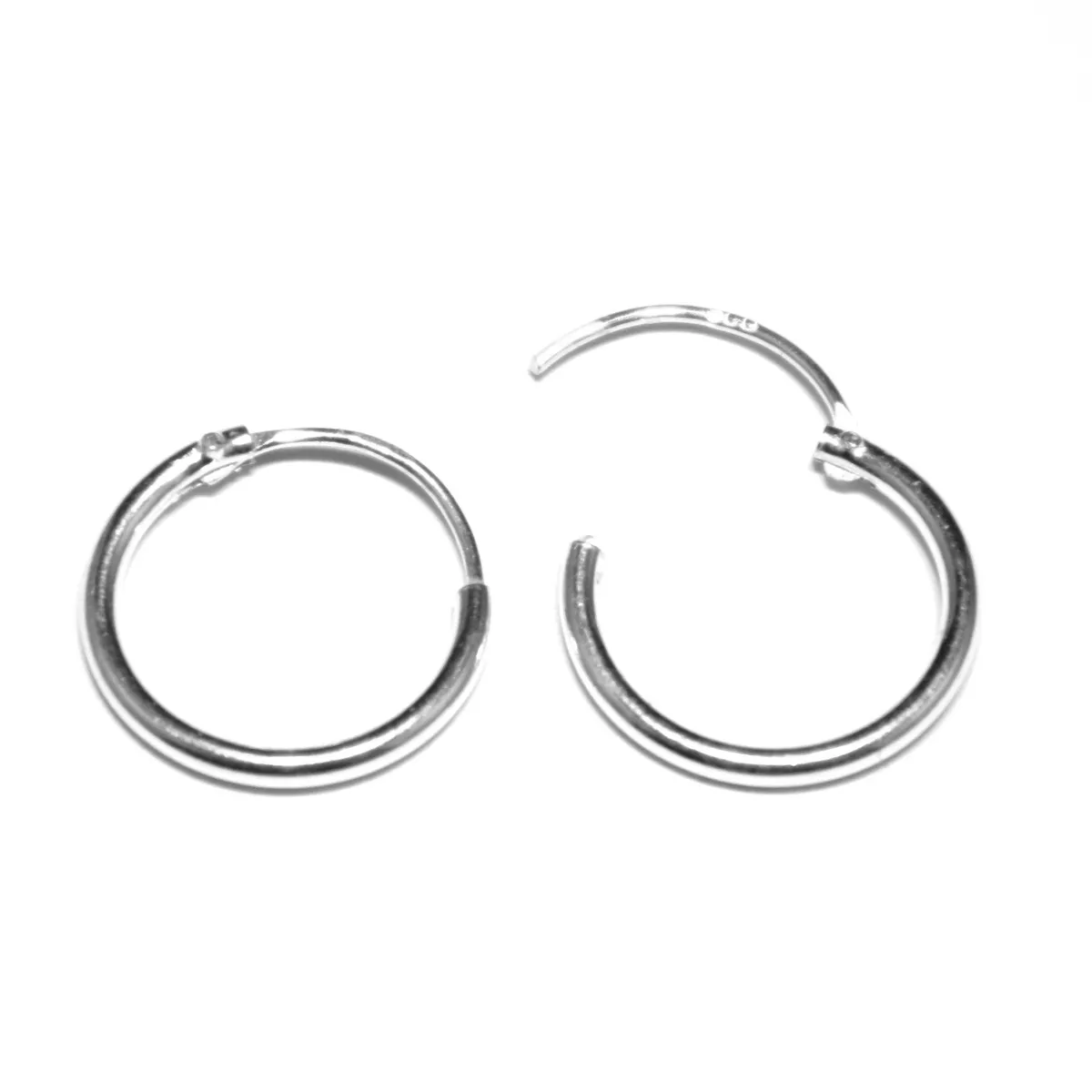 Small silver hinged hoop earrings online