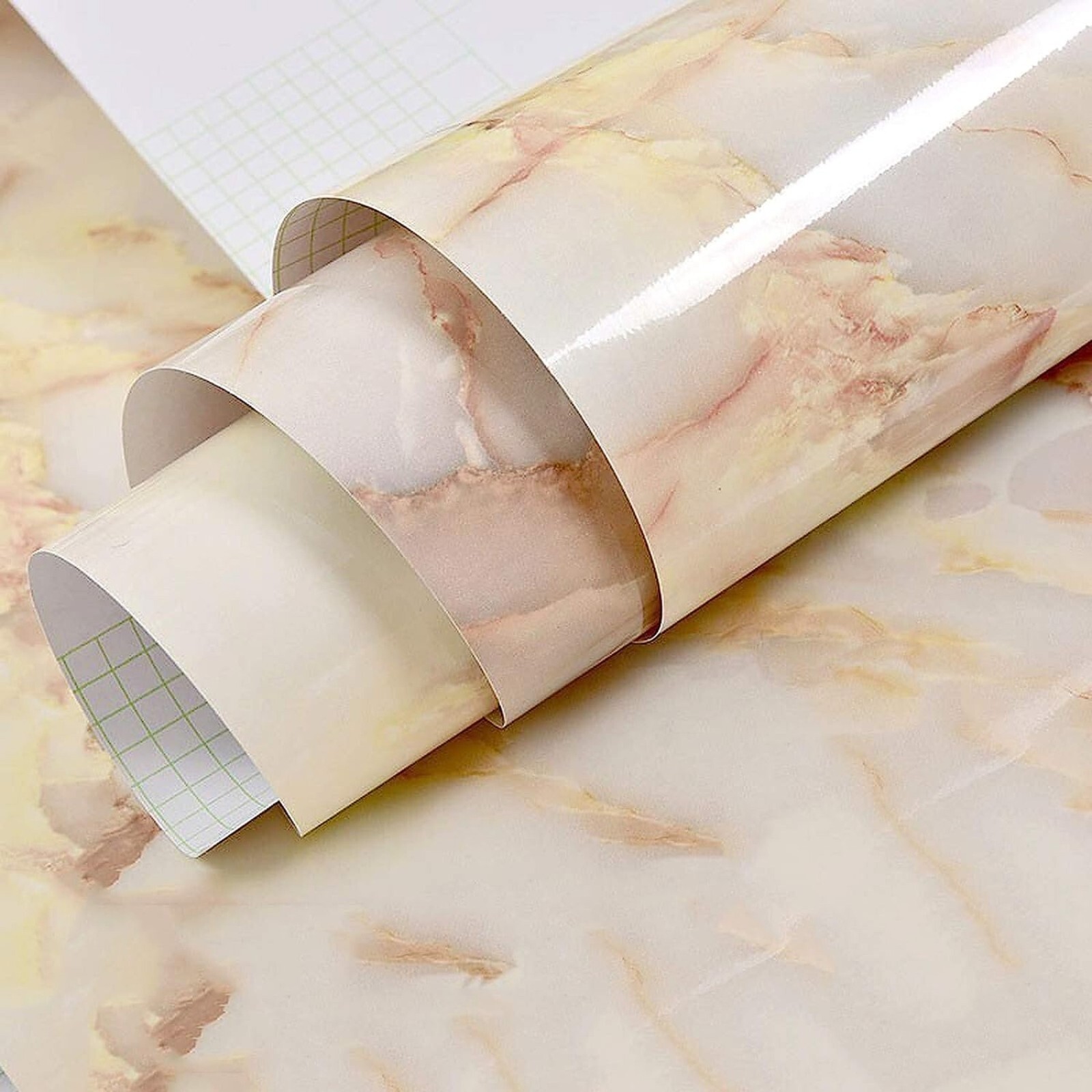 Polyvinyl Chloride Plastic wolpin Wall Stickers Marble Wallpaper For