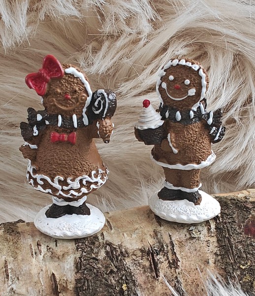 Pfefferkuchen Figuren Clayre & Eef Set 2 X 2 X 5 Cm Weihnachten Deko-image