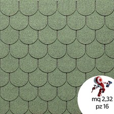 Tegola Canadese Eco-Roof Tonda Verde 2,32Mq Tegole Canadesi Originali