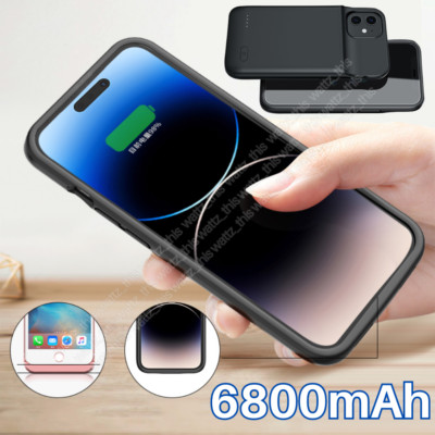 For iPhone 7 8 Xs XR 11 12 13 14 Pro Max Power Bank Battery Cover Charging Case