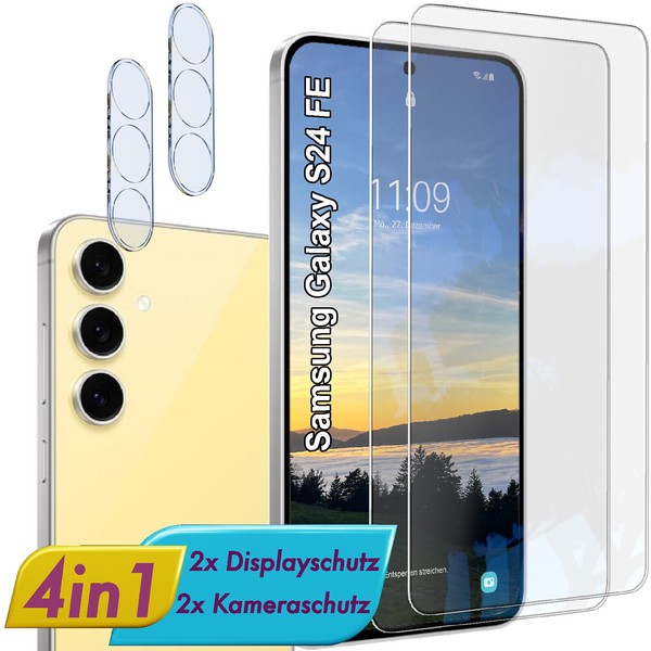 FüR Samsung Galaxy S24 Fe Display & Kamera Schutzglas Panzerfolie Linsen Schutz-image