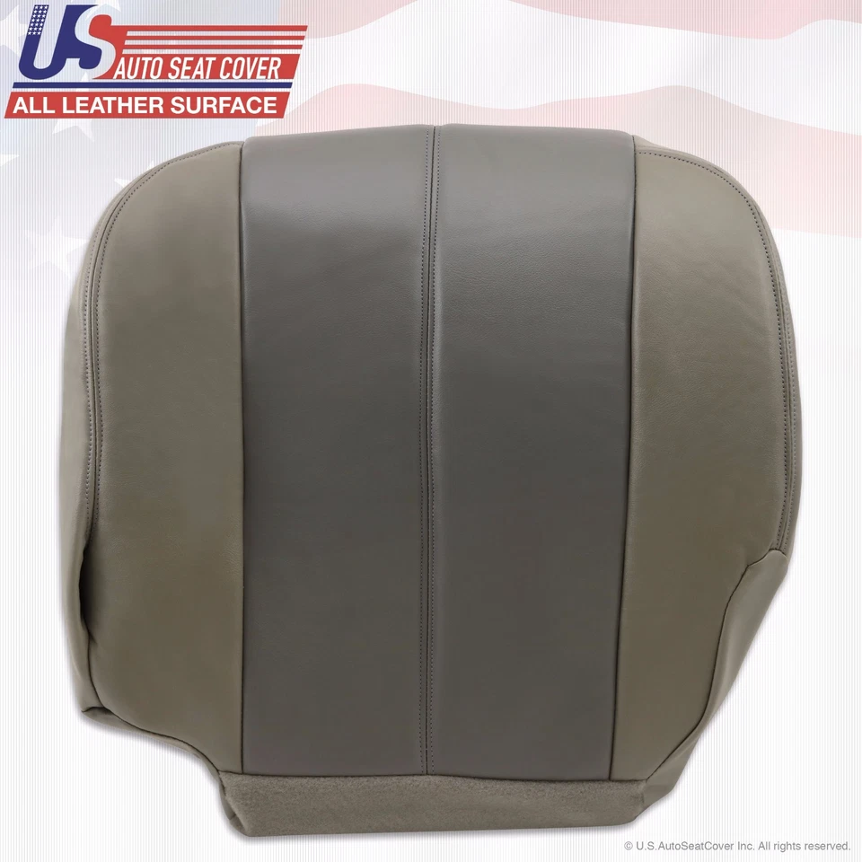 2001 GMC Yukon Denali Driver & Passenger Bottom Leather Seat Cover 2-Tone GRAY — 第 2/4 张图片