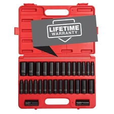 SUNEX TOOLS 5153DD, 1/2 Inch Drive Master Impact Socket Set, Double Deep, 29-...