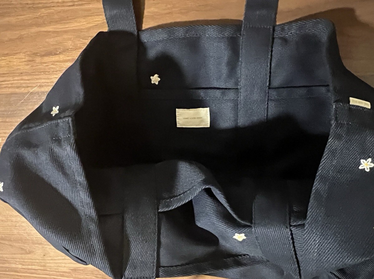 Aime Leon Dore ALD Floral Embroidered Logo Large Canvas Tote Bag 