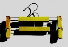 Set Of 2 Faux Natural Wood Skirt Pant Hangers with Gold Hook and Heavy Clips