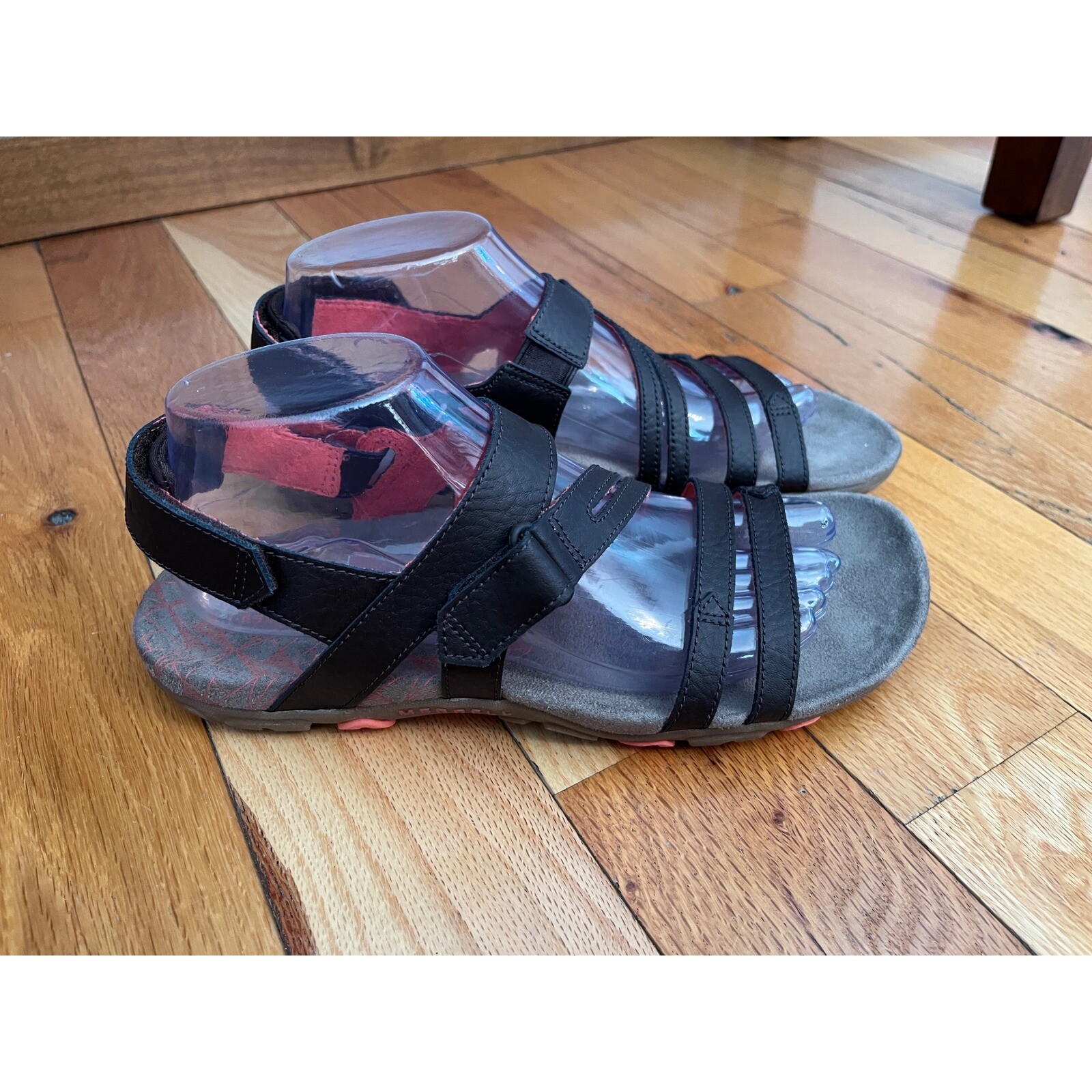 Merrell Sandspurs sandali con cinturino in pelle marrone cinturino regolabile taglia 8