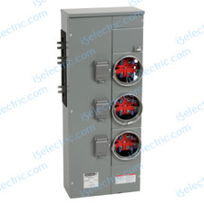 Square D SCHNEIDER EZM113225 1 PH in 1 PH out  800A Bus 3-Gang 225A Meter Stack
