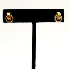 Rope Twist Knot Tiny Gold Tone Pierced Stud Classic Style Professional Earrings