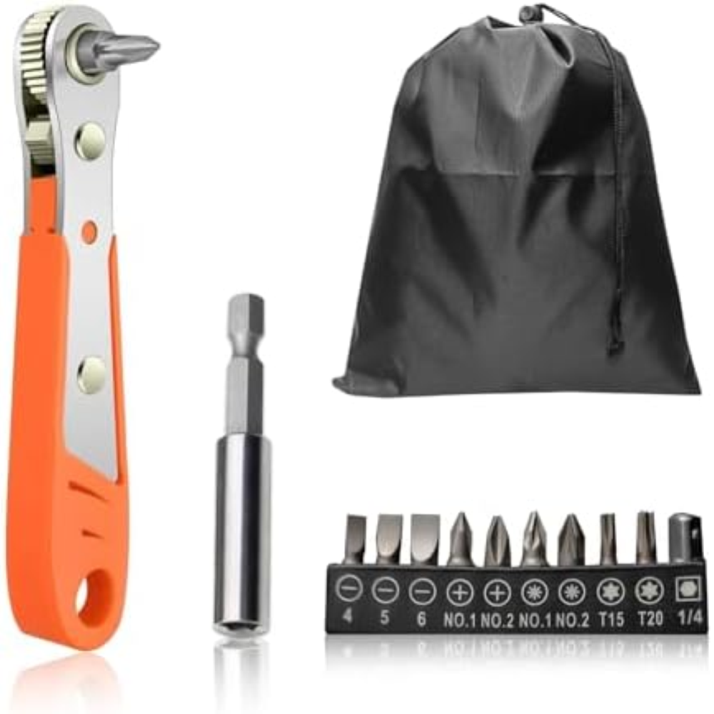 DERJDISF Cacciavite a Cricchetto â€" Set da 14 Pezzi di Chiave a Cricchetto 1/4