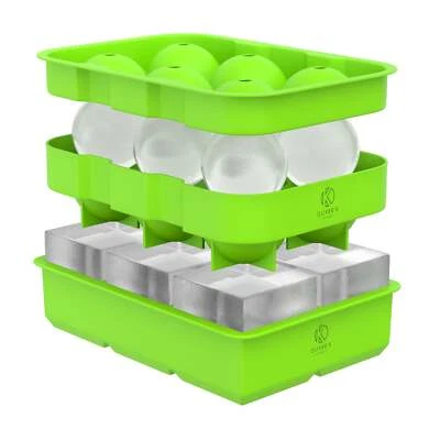 Oliver's Kitchen ® - 2 x Ice Cube Tray Set - Spheres/Balls & Cubes - Large