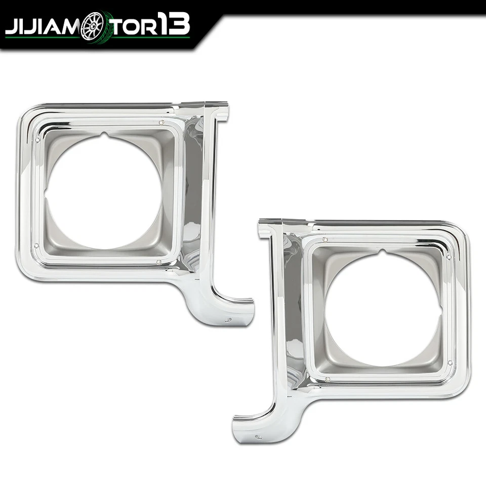 Par de bisel de faros plateados aptos para camioneta Chevy GMC C/K 1973-1978 Foto 2 de 4