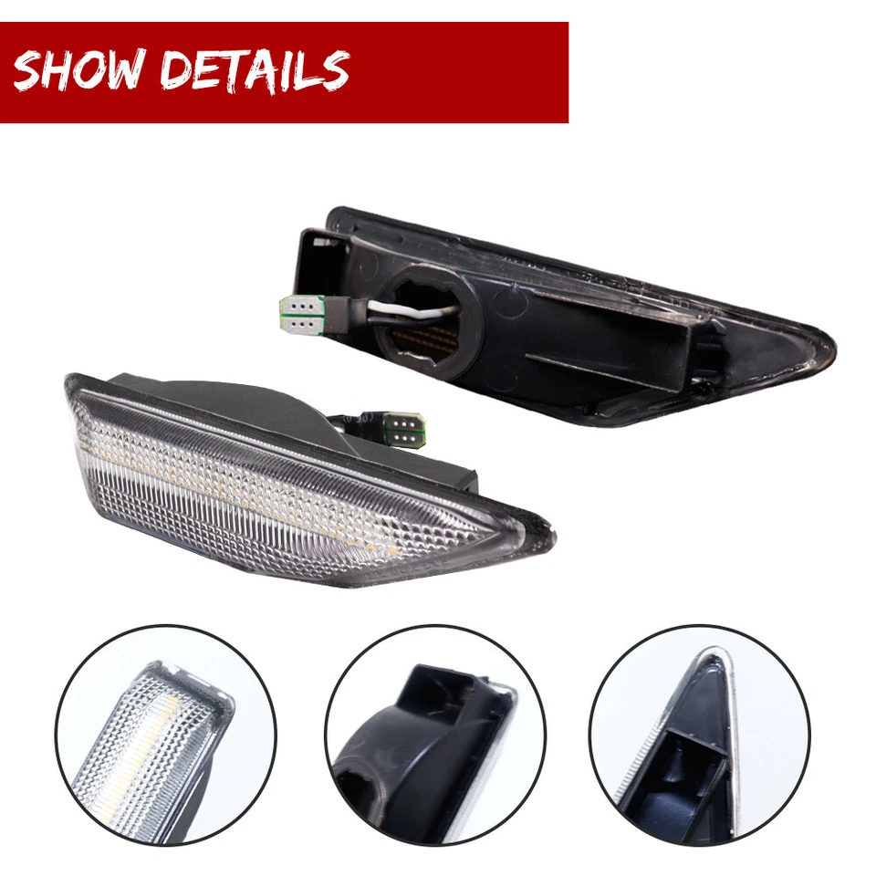 Luz de señalización delantera LED ámbar transparente euro 2 piezas para Honda Element SC 2009-2010 Foto 3 de 4