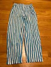 vintage silver unicorn blue striped pants youth 10.5-12.5