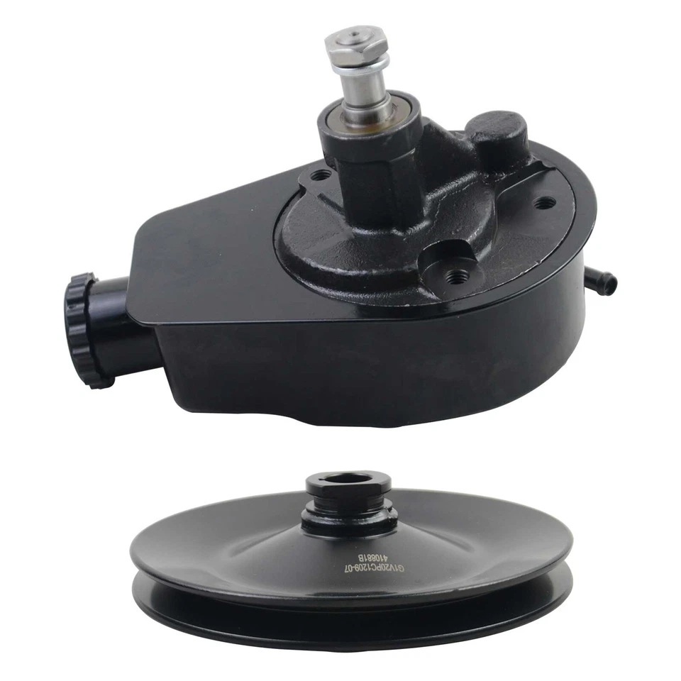 BBC SBC Black Power Steering Pump w/ Single Groove Pulley for Chevy Buick GMC - Image 2 of 4