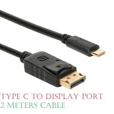 2m USB 3.1 Type C to DP Display Port 4K 2K Thunderbolt Cable Lead Adapter Black