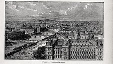 Antique Print PARIS PARIS Along the Seine 1905 Old Print Ancien Engravures