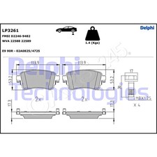 DELPHI Disc Brake Pad Set For CITROEN PEUGEOT TOYOTA Jumpy Box 16- 1617936880