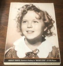 SHIRLEY TEMPLE - Vtg Complimentary Tinted Photo Page from Modern Screen Magazine