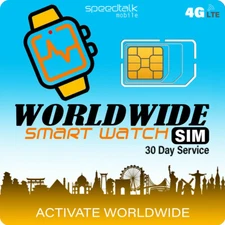SpeedTalk Kids Smart Watch SIM Card Talk Text Data w/ Canada Mexico Roaming