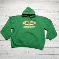Minnesota North Stars Hoodie Size M/L Green Fleece Old Time Vintage Hockey NHL