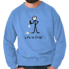 Life is Crap Dropped Ice Cream Funny Clumsy Womens or Mens Crewneck Sweatshirt
