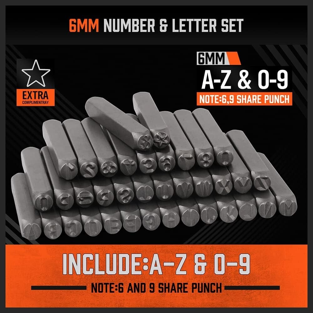 The Letters set up PT 未使用 37 Pcs Number and Letter Stamp Set (A-Z + 0-9) Punch Perfect