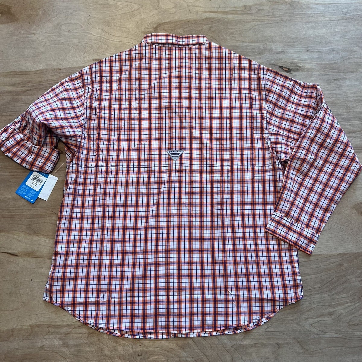 Chemise Columbia Clemson Tigers - Orange à Carreaux - Homme Taille L - PFG Super Tamiami