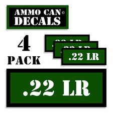 Lata de munición 22 LR 4x etiquetas para estuche de municiones 3" x 1,15" calcomanía adhesiva paquete de 4 GR