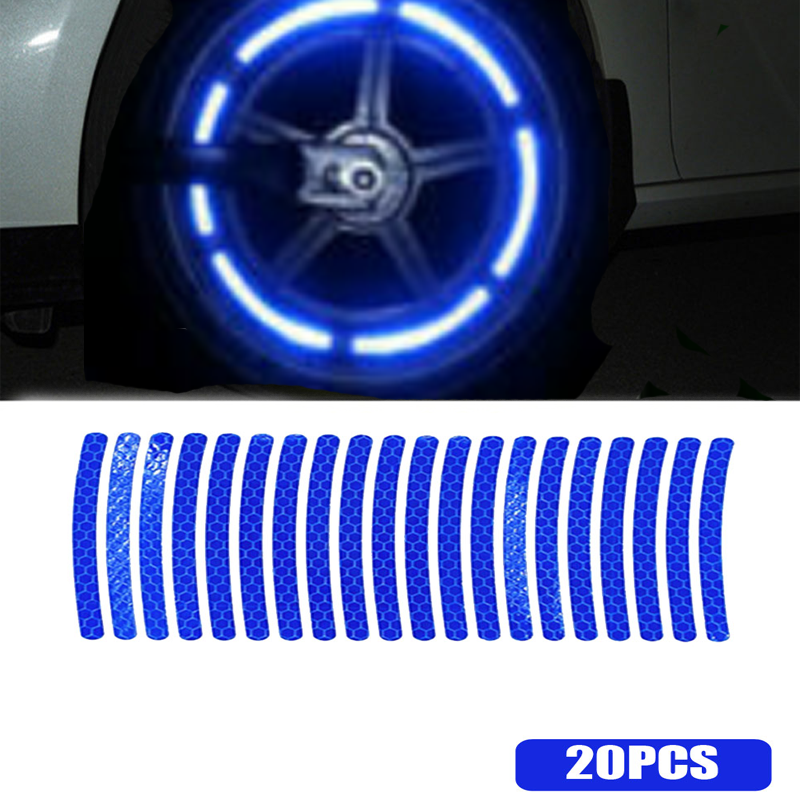 20Pcs Reflective Stickers Car Motor Wheel Hub Rim Stripe Tape Decal