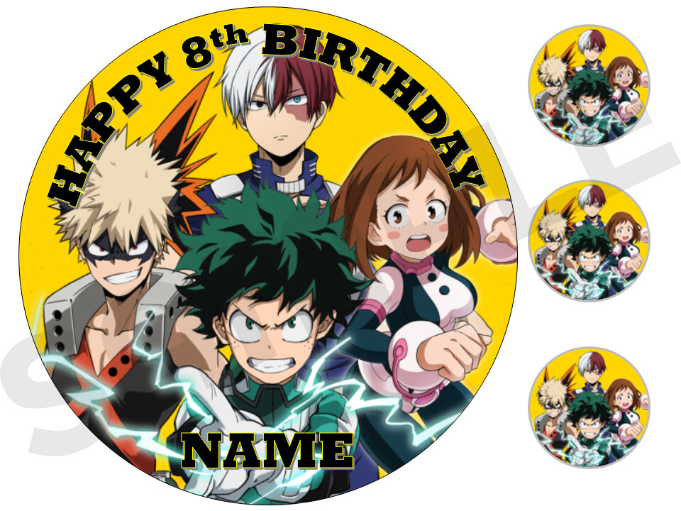 TOP QUALITY 🍰MY HERO ACADEMIA🍰 PERSONALISED Edible round Cake Topper  icing | eBay