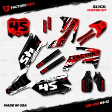 White & Red Slick Racing Graphics Kit fits Honda CRF450R 09-12 Crf 450 Crf450