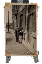 WW2 Photo U.S. GIs In City By Building