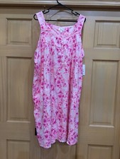 Aria Nightgown Women s Plus 100 Cotton Sleeveless Square Neck New Many sizes