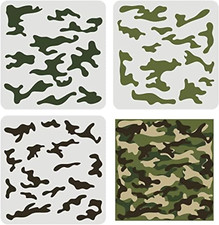 3 Pcs Camo Stencil Kit 11.8X11.8Inch Camo Stencils for Spray Paint Camouflage Pa