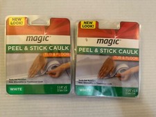 Magic Peel  Stick Caulk Tub  Floor WHITE 1-1/4" x 5' Bathtub Shower Water Seal