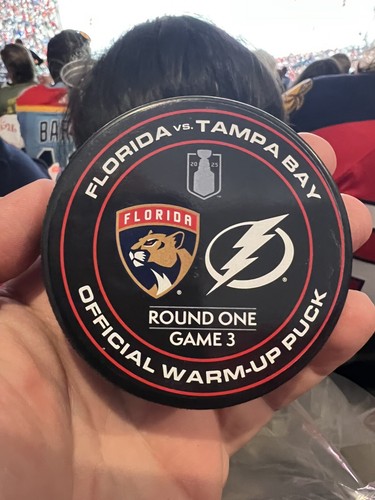 2025 Playoffs Florida Panthers Vs Tampa Bay Lightning Game 3 Used Warm Up Puck
