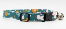 NEW HANDMADE BREAKAWAY SAFETY CAT COLLAR Teal