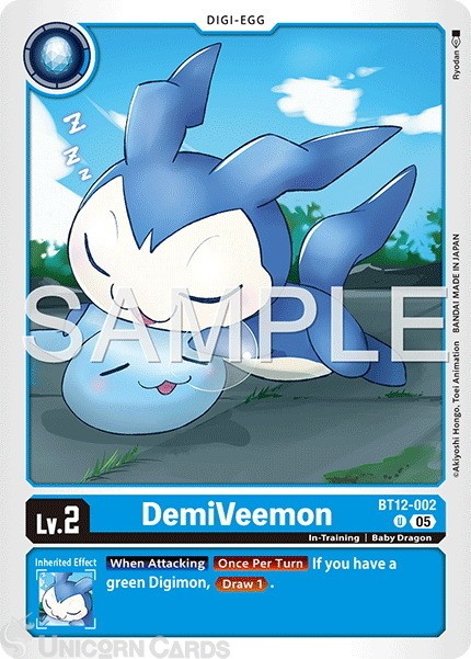 BT12-002 DemiVeemon : Uncommon Foil : AD01: Advanced Booster Digimon Generation