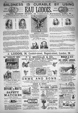 Old Antique Print 1884 Advertisement Bladness Eau Lodois Nicholls Landaus 19th