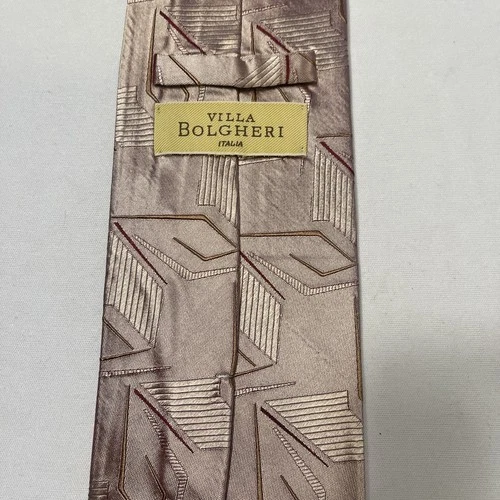 Bolgheri Mens Neck Tie Silk Geometric Italy 100% Silk image 6