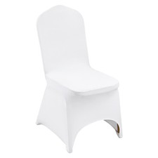 Uimoso 100 pcs Polyester Spandex Wedding Chair Covers Arched Front White