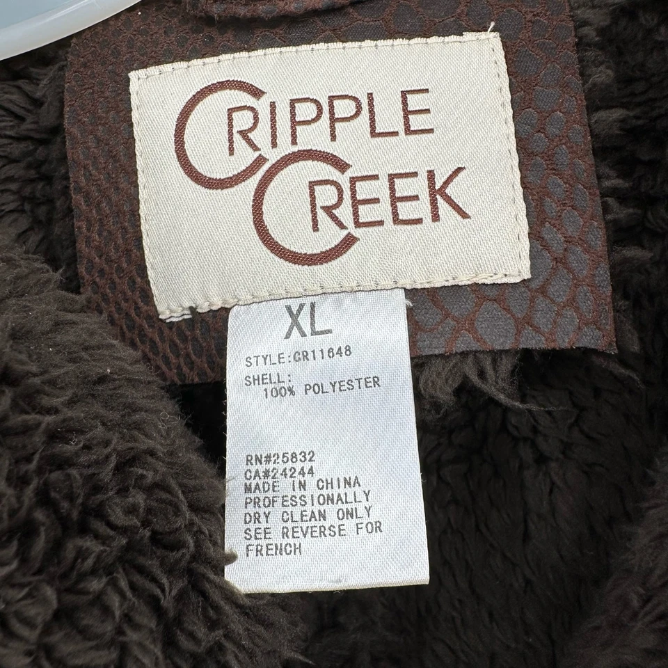 Cripple Creek Western Vest Womens Size XL Faux Fur Lined Reptile Print Cowgirl - Image 2 of 4