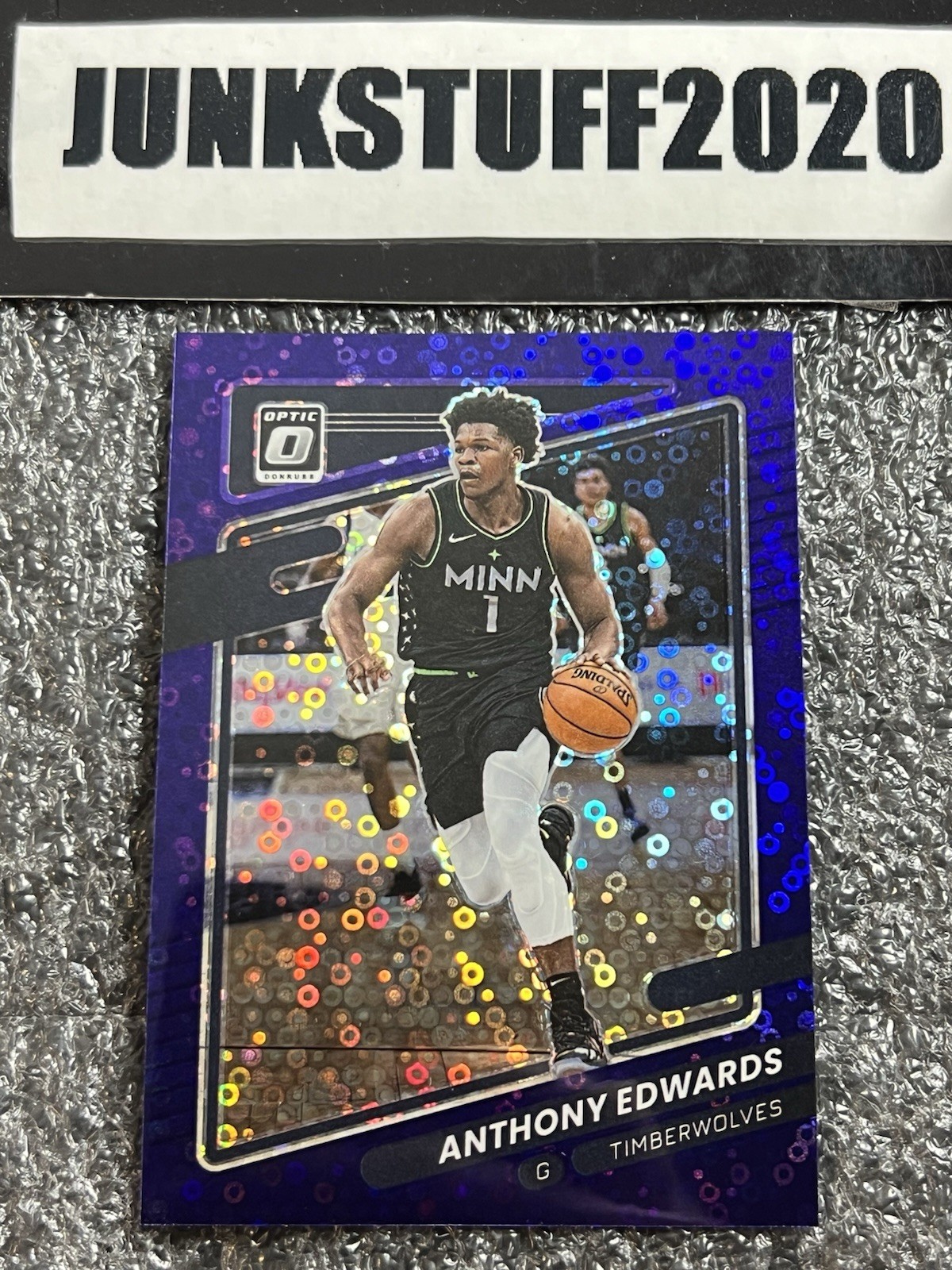 2021-22 Donruss Optic Anthony Edwards /95 Purple Fast Break Holo Prizm #83 Disco