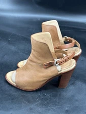 Rag & Bone Wyatt Bootie Brown Leather Slingback Shoe Open Toe W's Sz EU 36