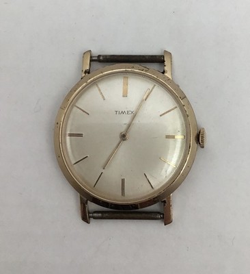 Vintage Mens Wind Up Watch Timex Wafer Thin * no band * RUNS