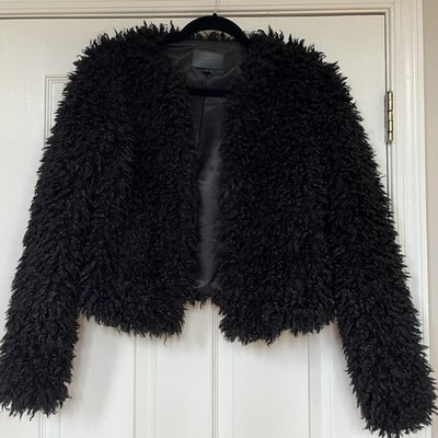 Women s Ugg Black Cropped Sherpa  Jacket Sz X Small