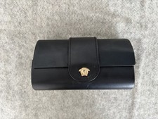 Vintage 90's Versace hard Sunglasses Case with Gold Medusa Medallion