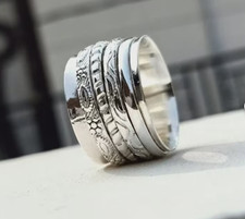 Spinner Ring, 925 Sterling Silver Band Wide Band Ring ,Handmade Ring All Size